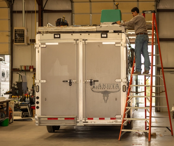 Completed trailer ready for pickup